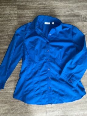 New York & Company Bright Blue Button-Up Shirt